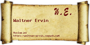 Waltner Ervin névjegykártya